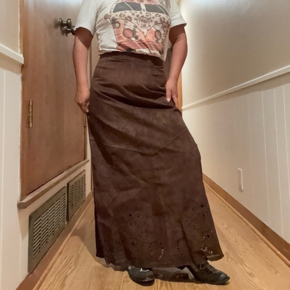 Siena Studio leather Dark Brown Maxi Skirt